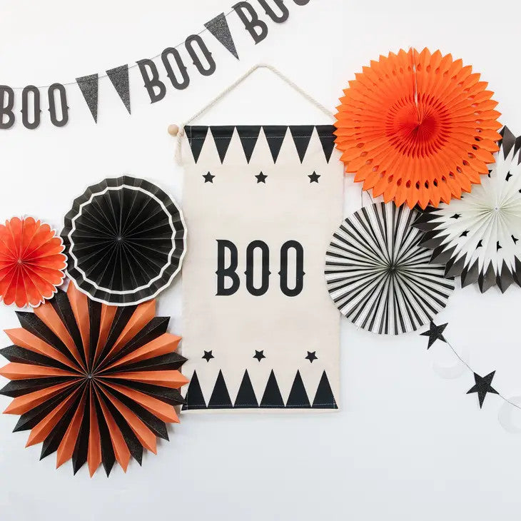 Vintage Halloween Boo Canvas Banner