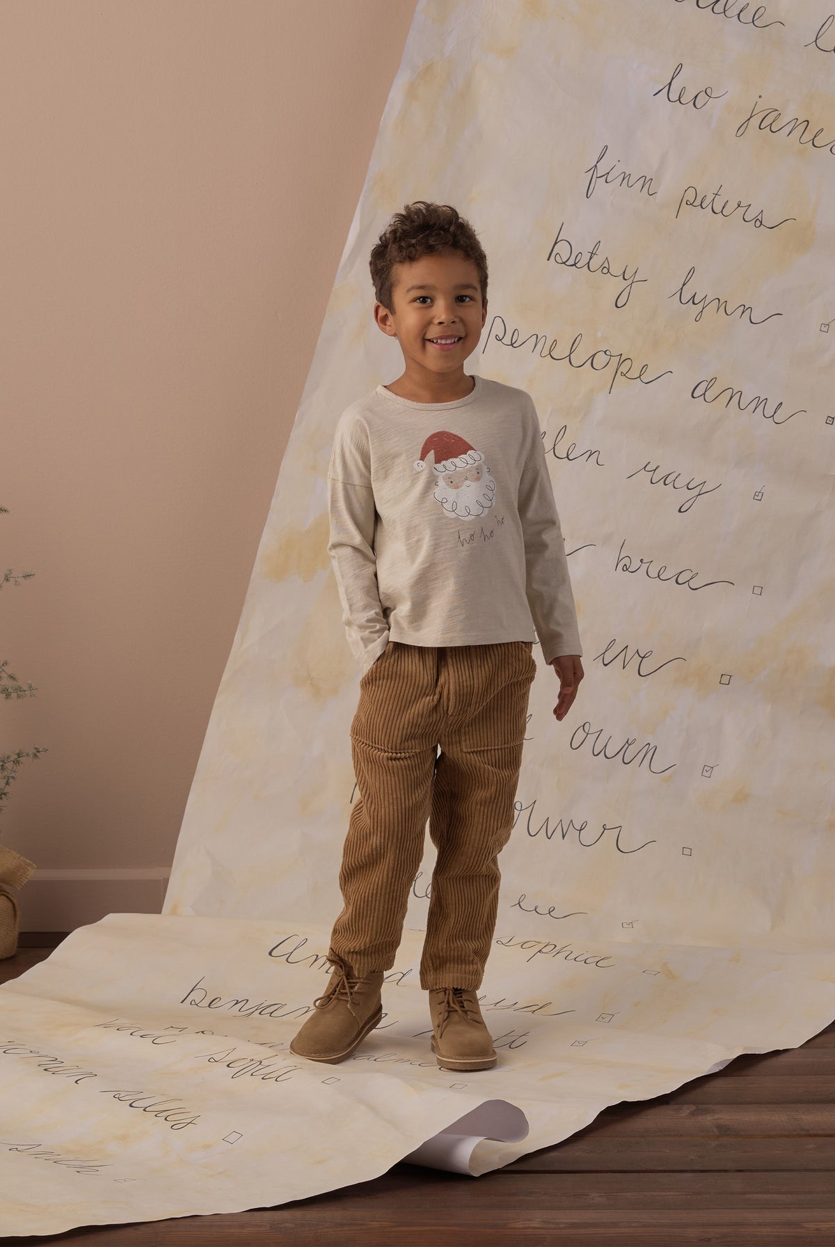 Rylee + Cru Long Sleeve Tee | Santa Full Length Model Studio Photo