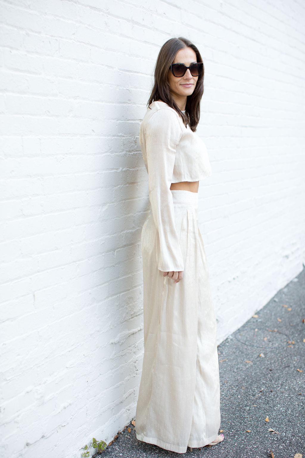 Night Out Embellished Set I Cream