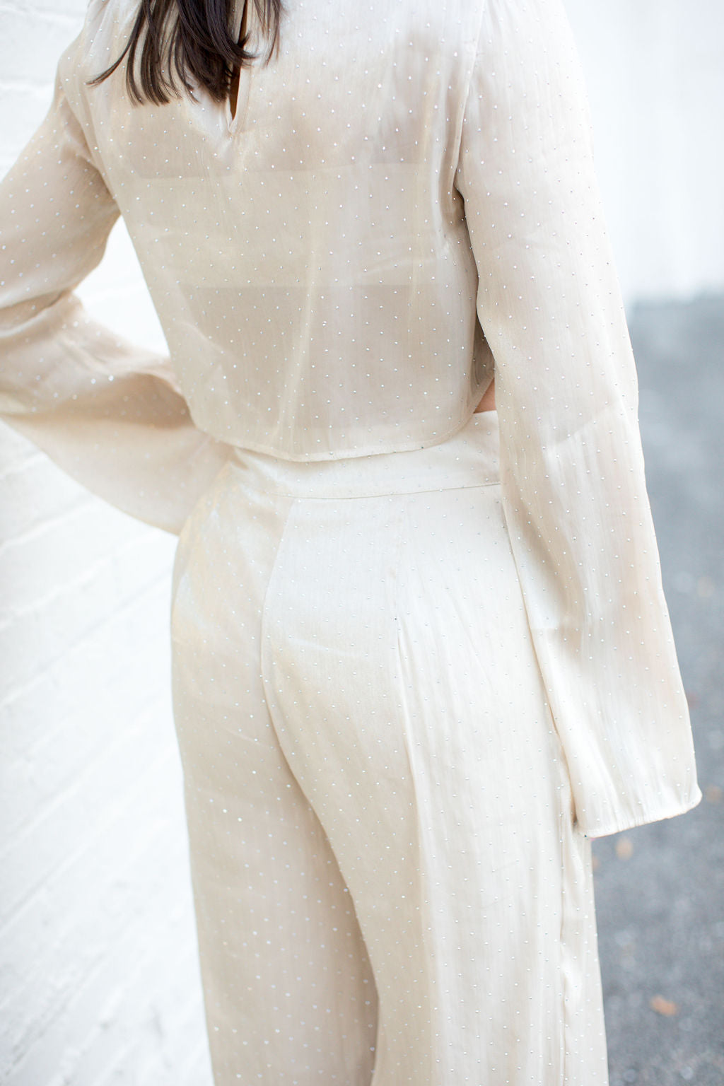 Night Out Embellished Set I Cream