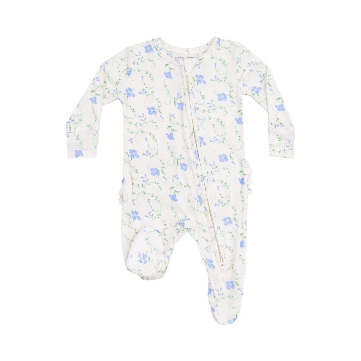 Lotus Stripe Ruffle Footie With Zipper main image 0