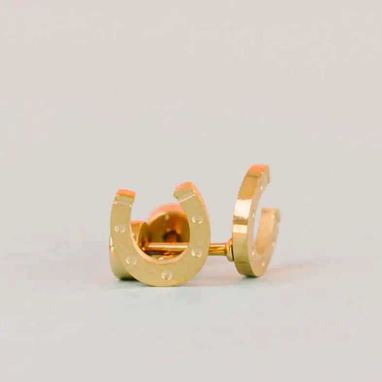 Lucky you, gold horseshoe, hypoallergenic screwback earring from pierced. Pierced Co. Lucky You Horseshoe Earring