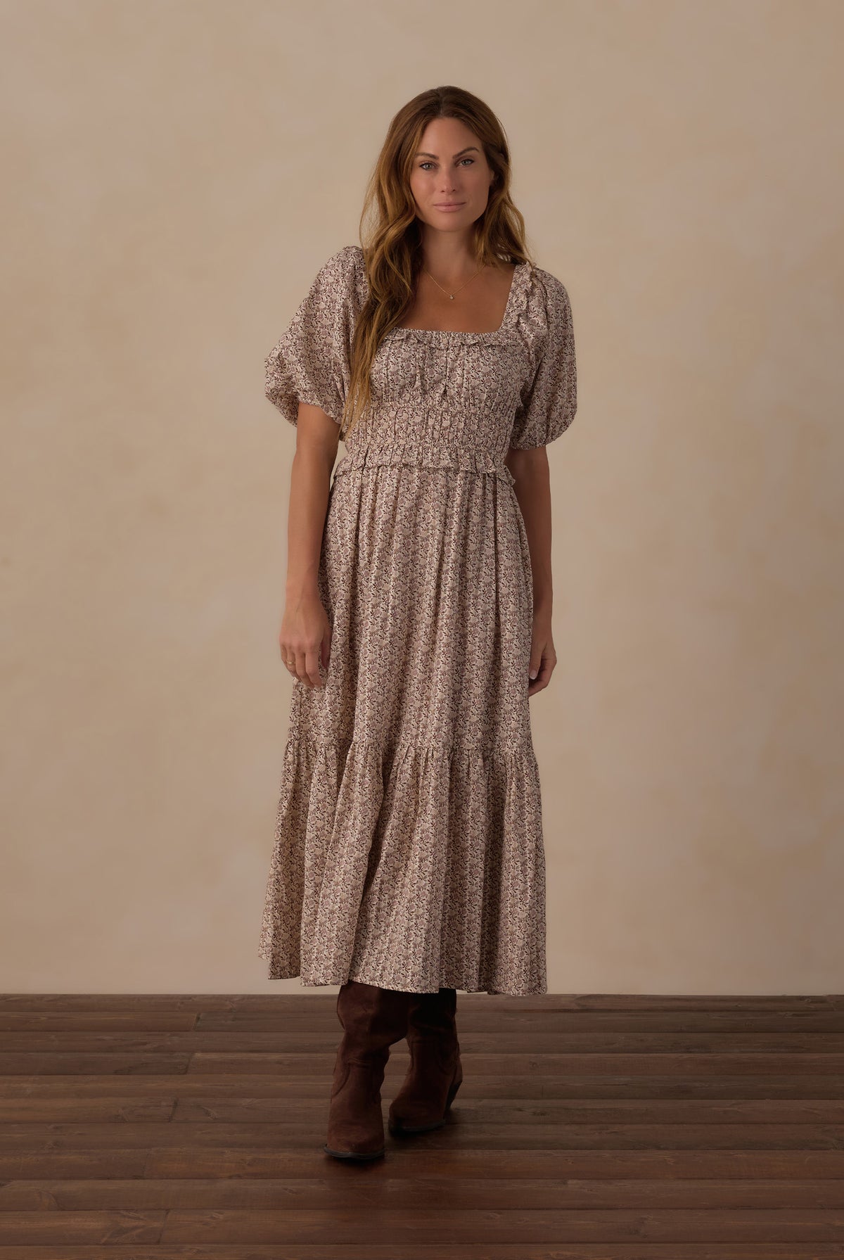 Woman wearing the Rylee + Cru Women's Tenley Dress || Primrose