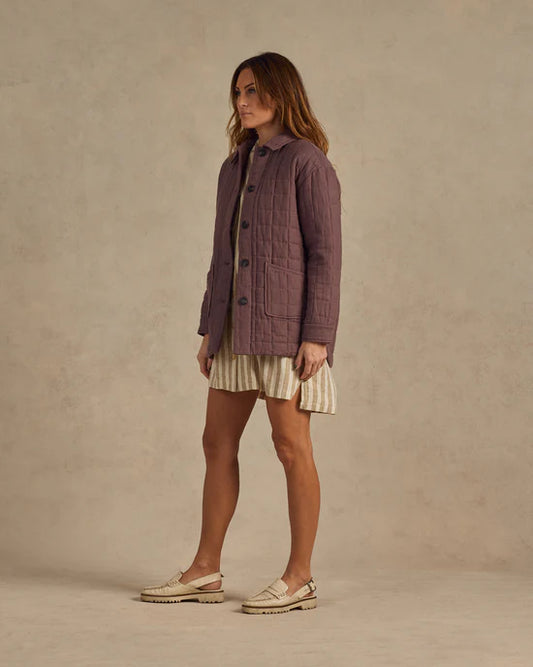 quilted chore jacket || plum
