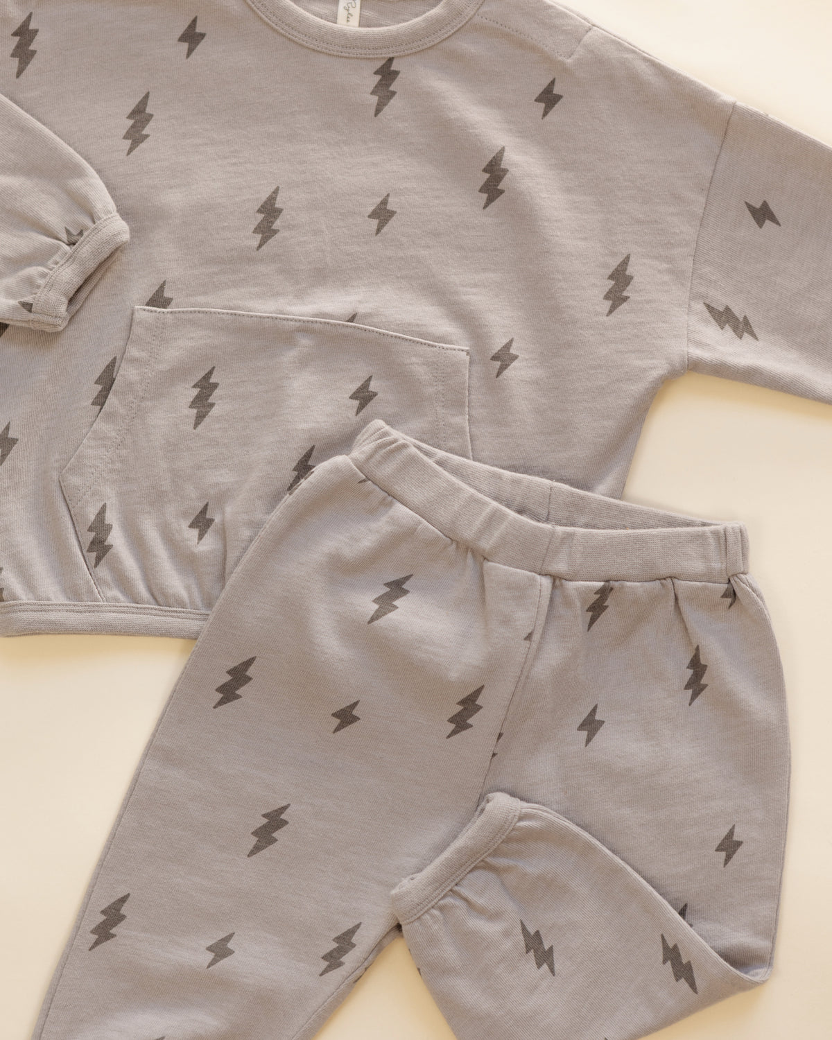 Close-up details, styled flat lay of the Rylee + Cru Relaxed Set | Bolts