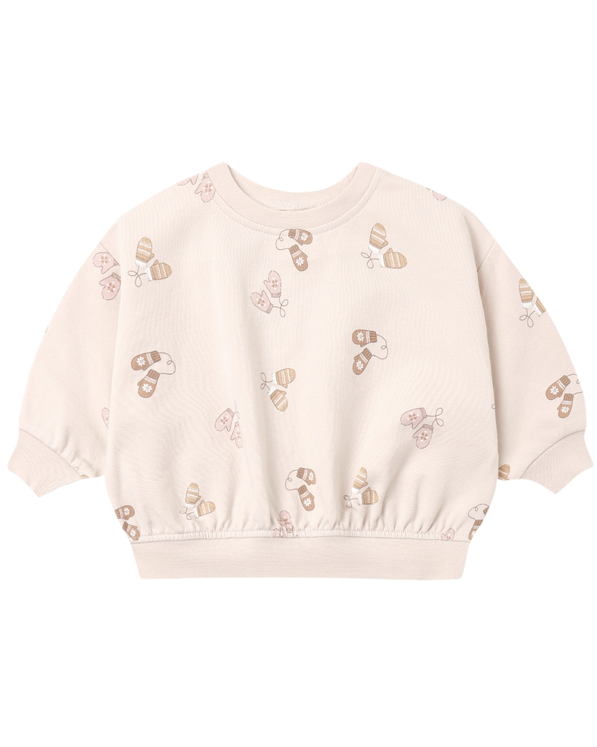 Quincy Mae Relaxed Fleece Sweatshirt in Mittens Flat Lay
