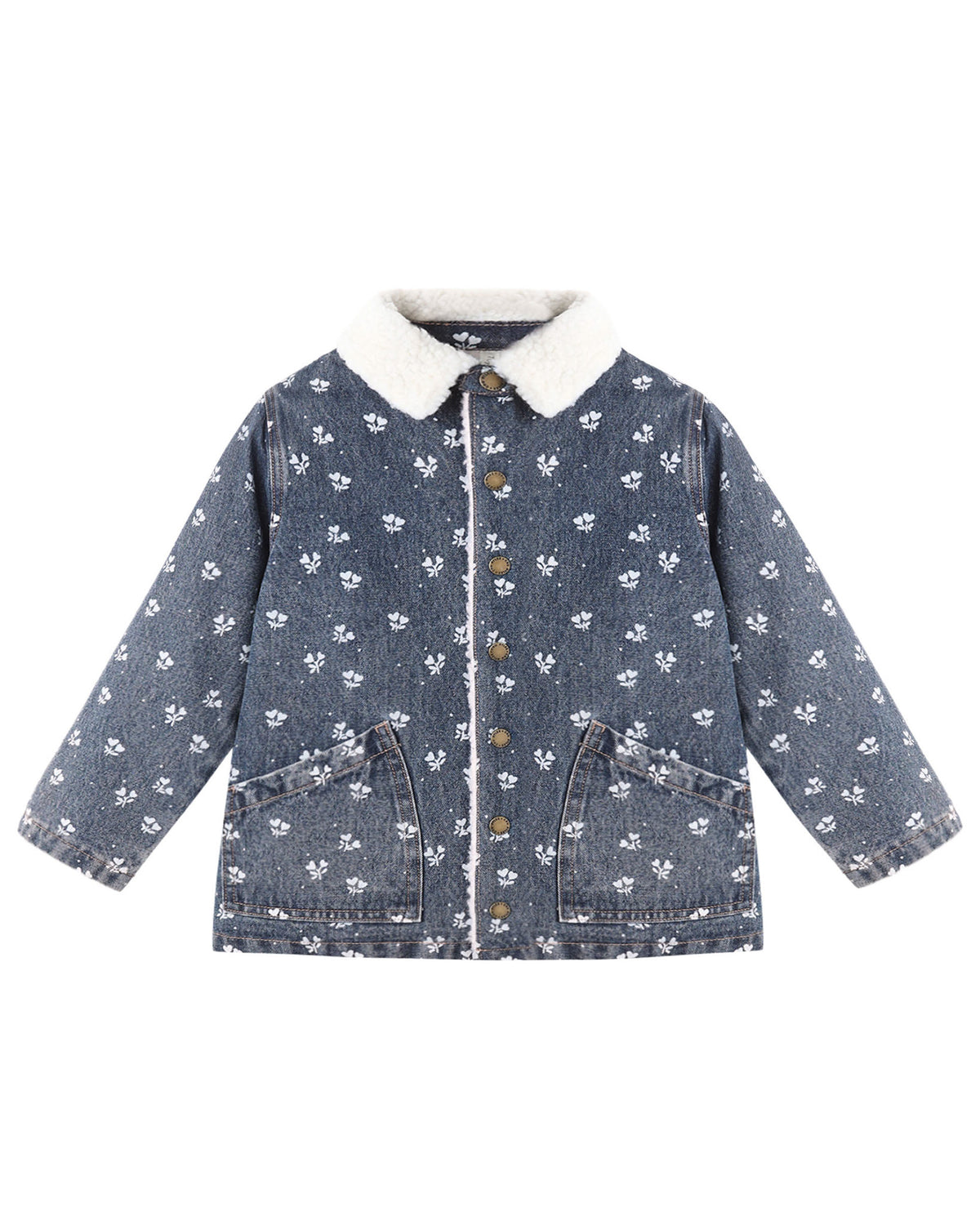 Rylee + Cru Long Chore Coat | Heart Ditsy front flat lay