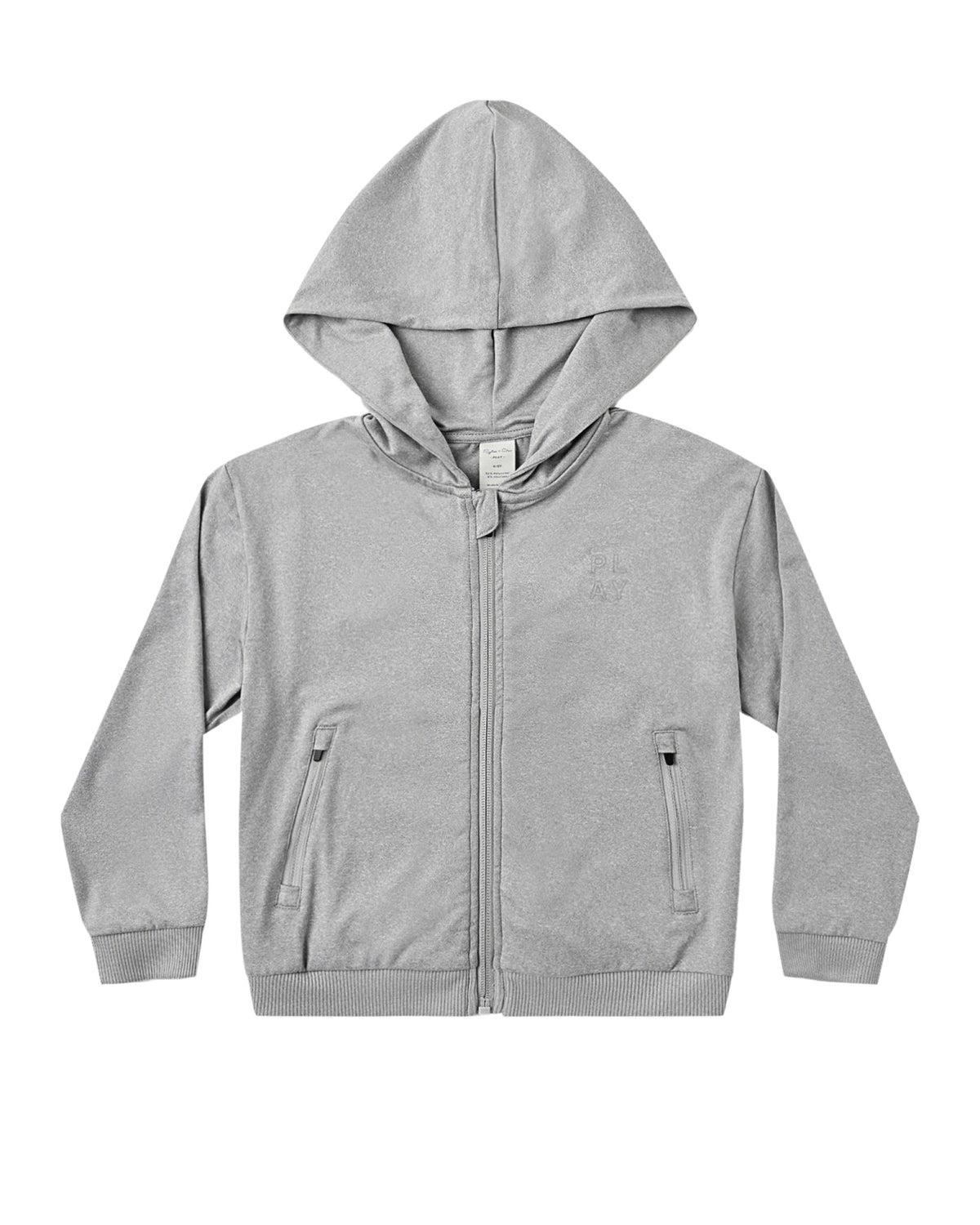 Rylee + Cru Tech Hoodie | Heathered Dusty Blue flat lay