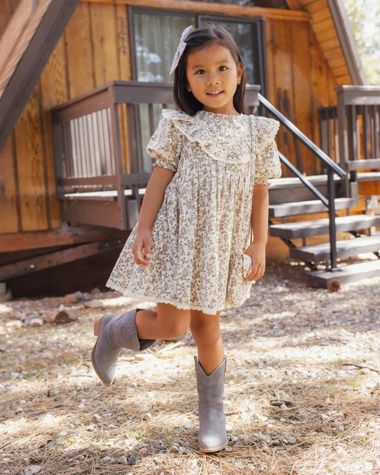 Girl wearing the Rylee + Cru Winnie Dress | Winter Garden front