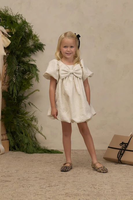 Girl modeling the Noralee Velvet Bows Set in Black