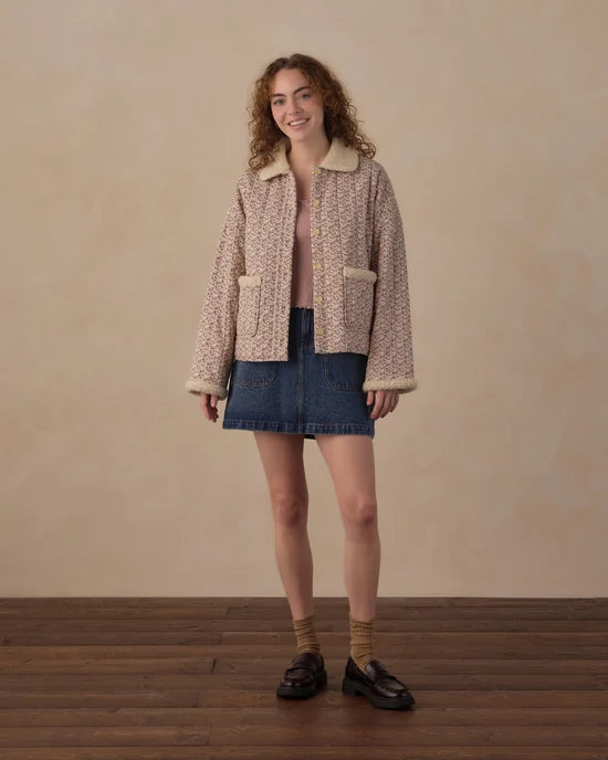 Rylee + Cru Women's Quilted Collared Jacket || Primrose model front