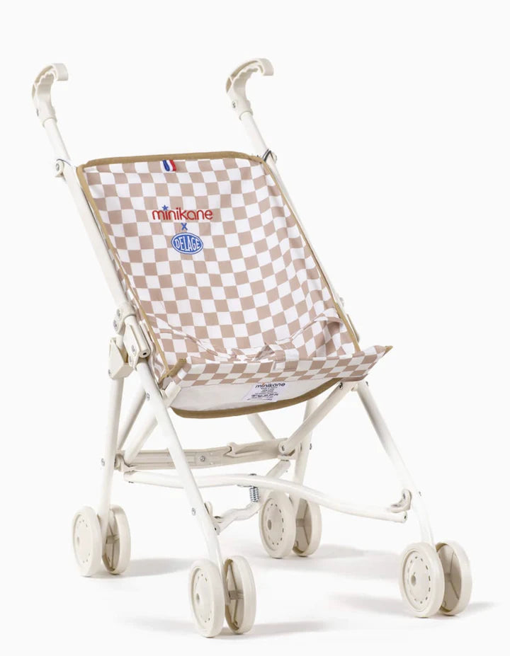 minikane x delage checkerboard racing stroller