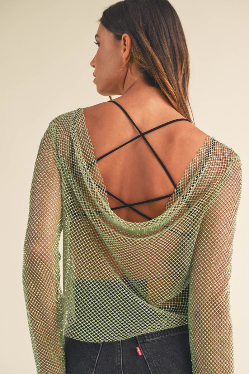 Call me Monday Sparkle Mesh Top