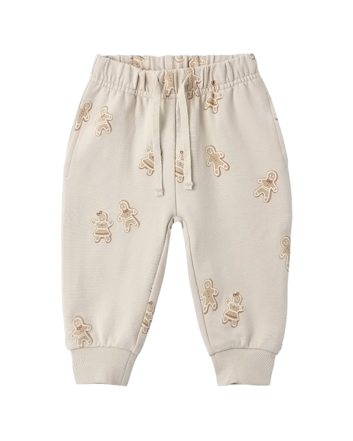 Quincy Mae Relaxed Fleece Baby Sweatpant in Gingerbread flat lay
