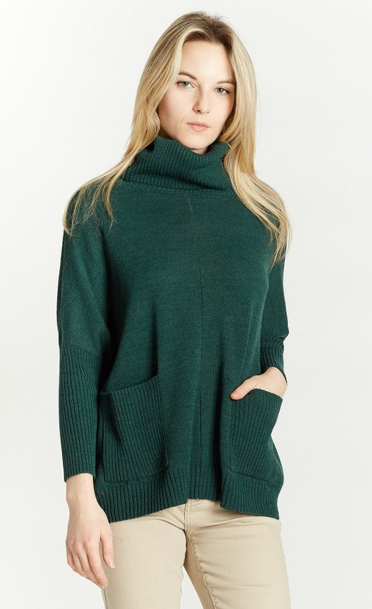 Cowl Neck Sweater I Retro Green - LAST ONE X-SMALL