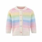 Lola and the Boys Pastel Rainbow Knit Cardigan flat lay