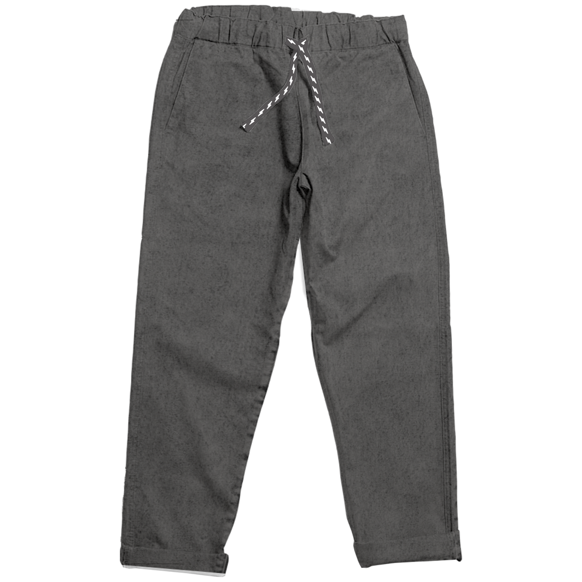 Tiny Whales "The Rebel" Cotton Chino Pants | Stonewash Black flat lay