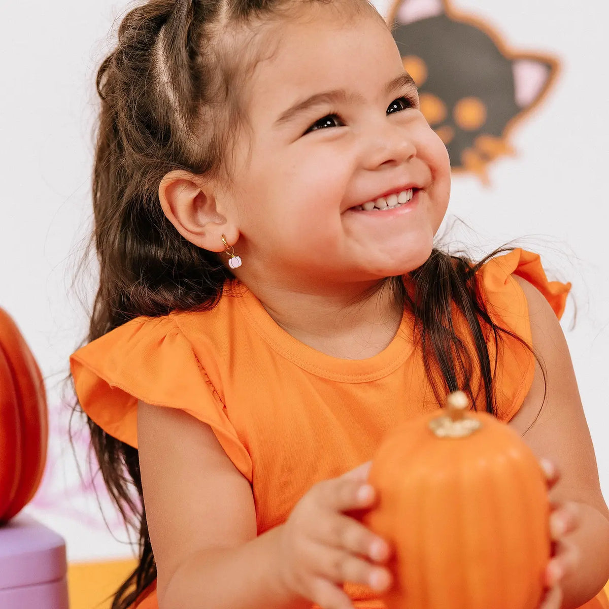 Pierced Co. Pink Pumpkin Earring Charm model halloween photo