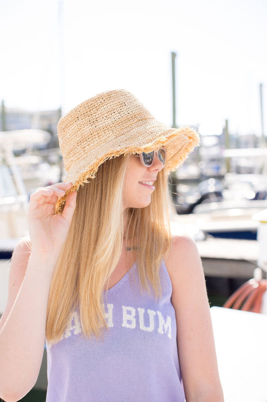 straw bucket hat | straw