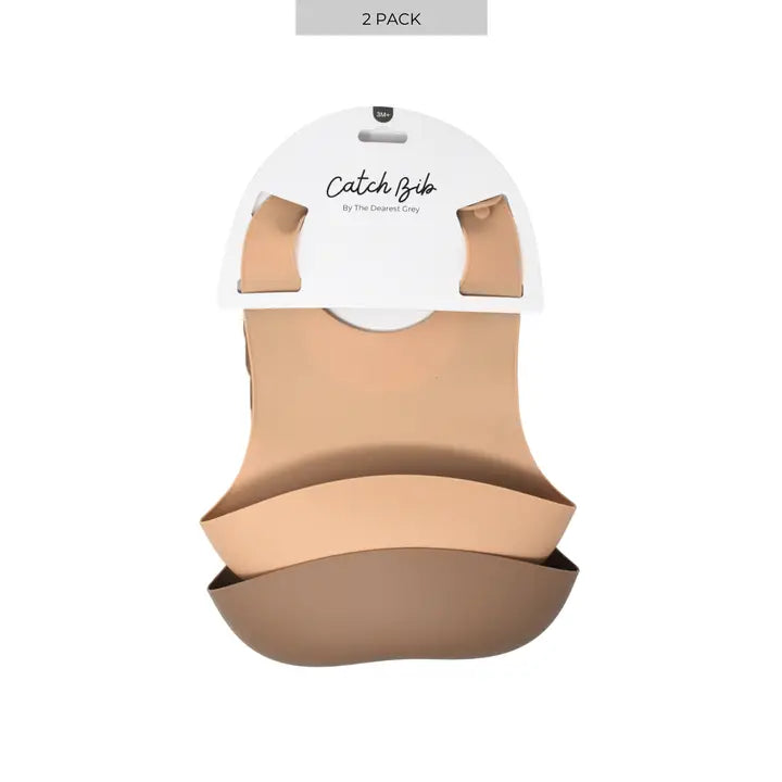 Silicone Catch Bib Set | Fawn & Sand