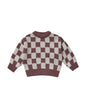 knit pullover || plum checker