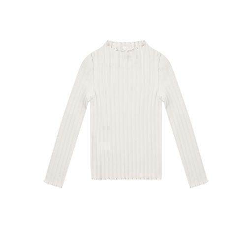 ribbed long sleeve tee | ivory