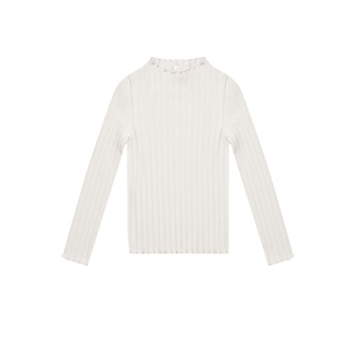 ribbed long sleeve tee | ivory