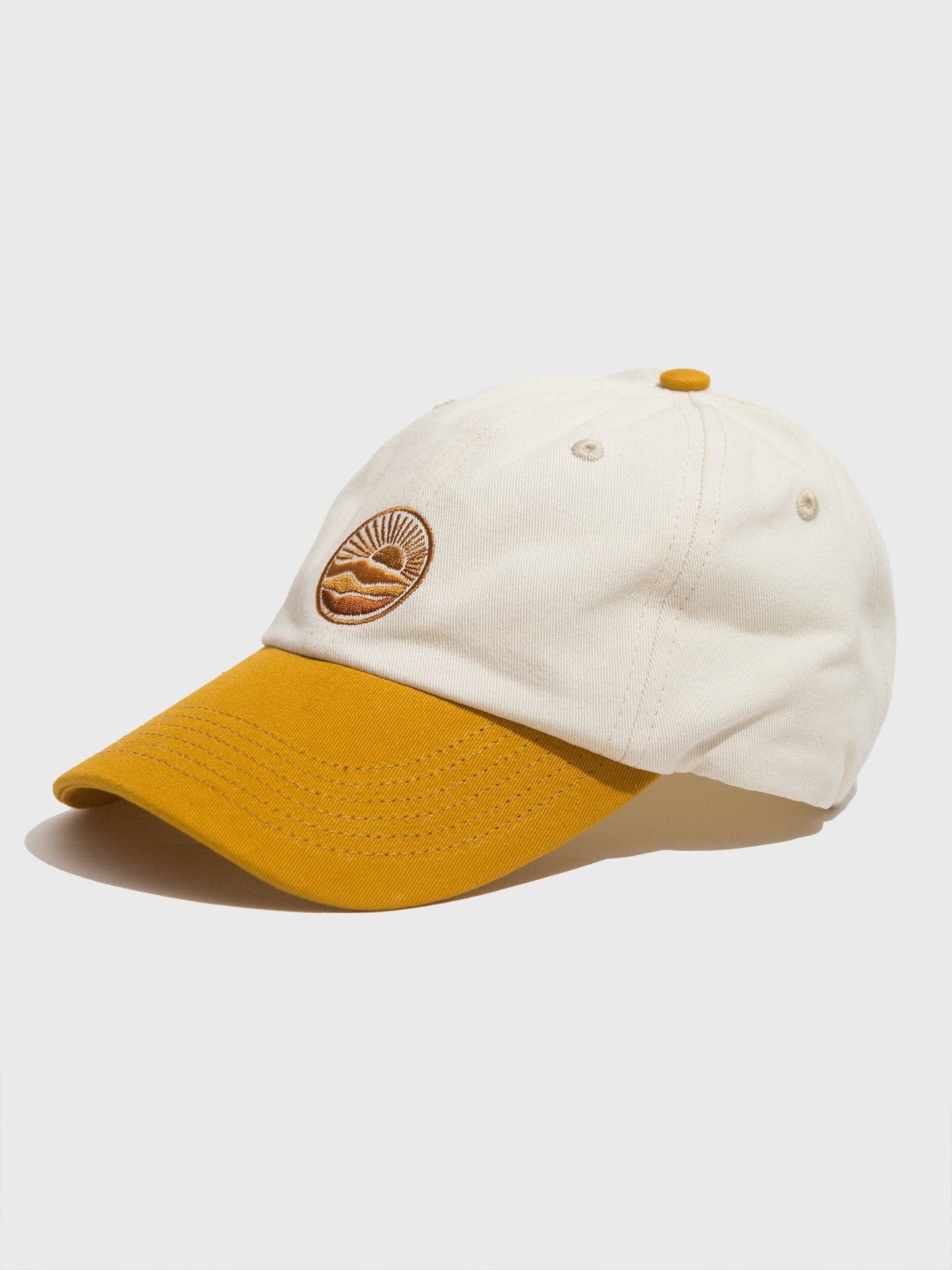 Men's + Women's Organic Mountain Sunrise Hat | Beige, Orange