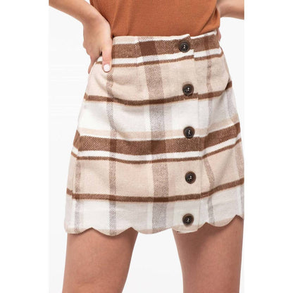 Scalloped flannel skirt