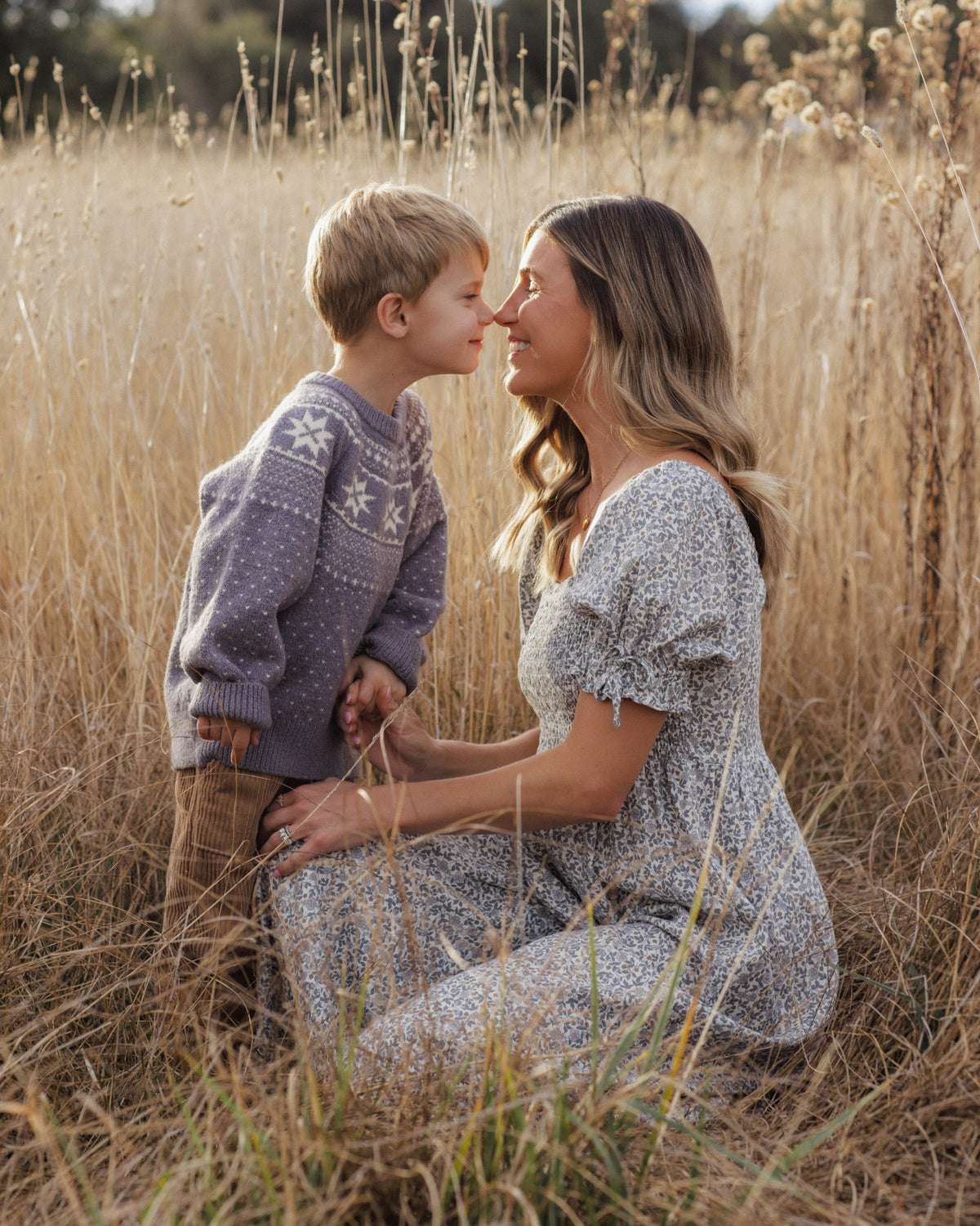 Rylee + Cru Boy's Fair Isle Sweater | Slate boy with mom family matching