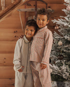Family Matching Christmas Pajamas Rylee + Cru Long Sleeve Pajamas | Holiday Gingham and Rylee + Cru Boy's Long Sleeve Pajamas | Evergreen Stripes Brothers Pajamas