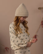 Rylee + Cru Spongey Knit Set | Evergreen Bows Girl's Model Portrait