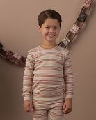 Rylee + Cru Organic Long Sleeve Pajama Set | Holiday Stripe