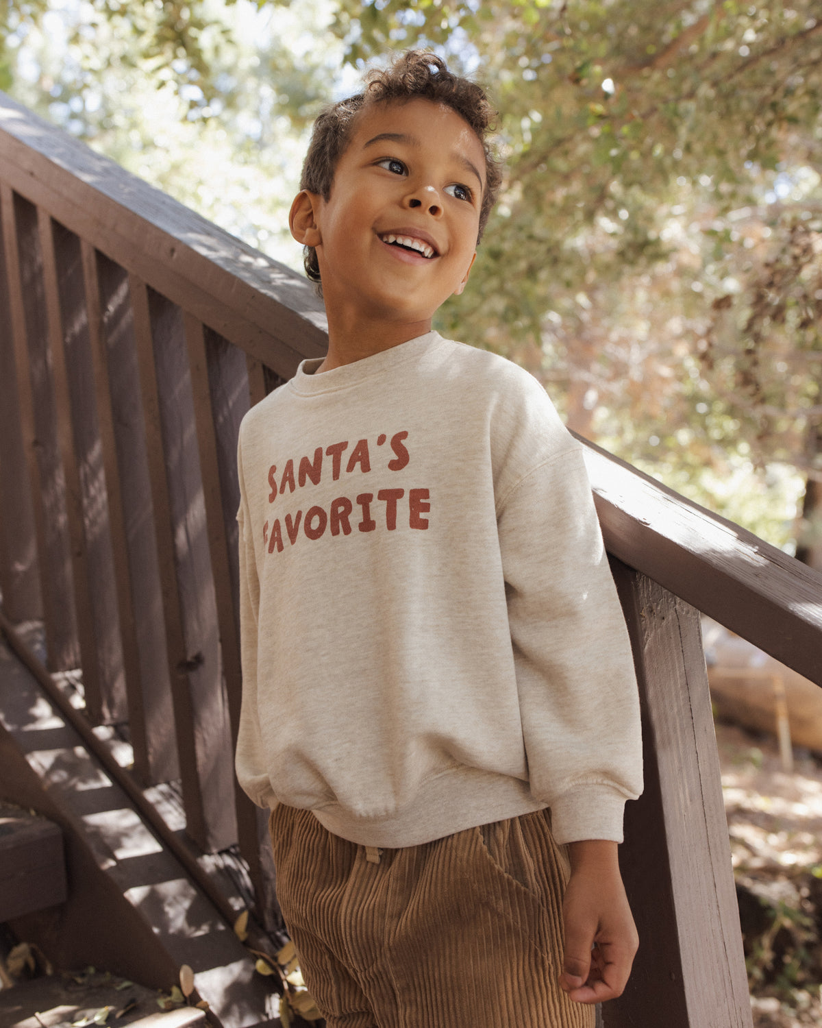 Lifestyle Model Portrait Rylee + Cru Relaxed Sweatshirt | Santa's Favorite