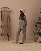 Rylee + Cru Girl's Cozy Rib Knit Set | Evergreen Side View