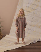 Rylee + Cru Girl's Nightgown | Holiday Gingham model full length