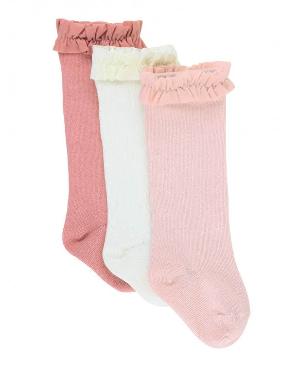 Ballet Pink, Ivory, Dusty Rose Knee High Socks