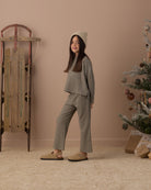 Rylee + Cru Girl's Cozy Rib Knit Set | Evergreen Model Studio Photo