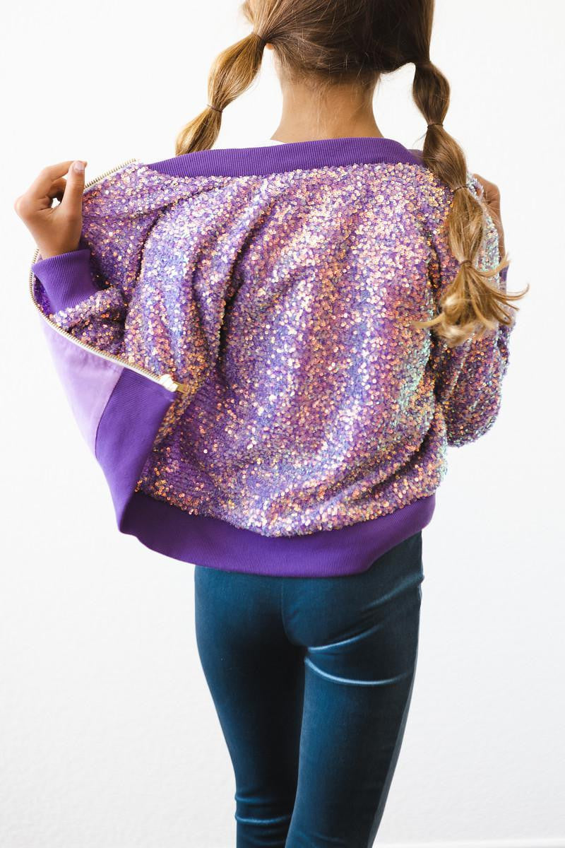 Girls Sequin Jacket I Purple
