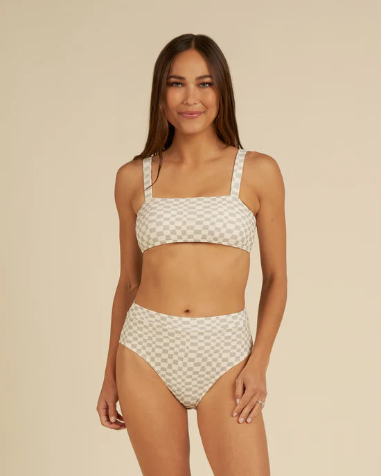 Banded High Cut Bikini Bottom I Seafoam Check