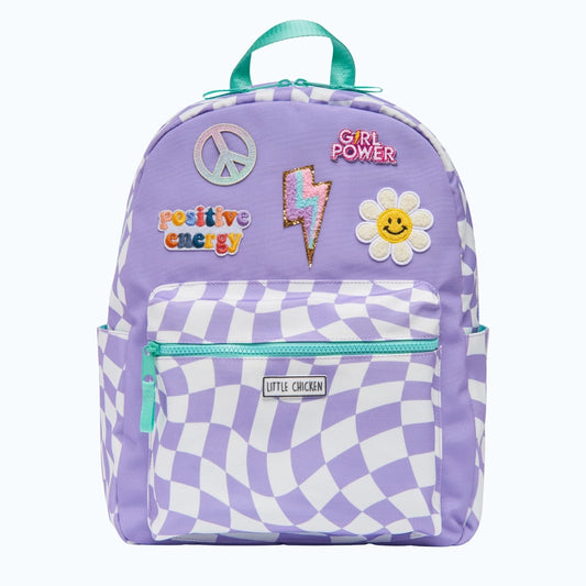 Purple Kids Backpack with Patches, Back To School