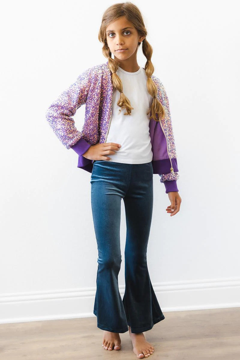 Girls Sequin Jacket I Purple
