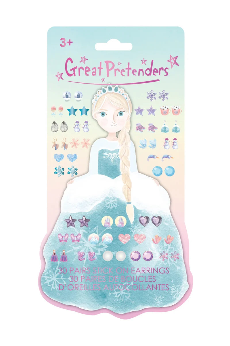 Great Pretenders 87526 Frosty Sister Stick On Earrings flat lay