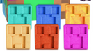 Colorful foam blocks with Minecraft-style figures and a 'TNT' box in the background.