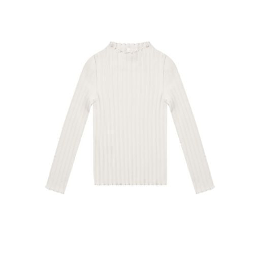 ribbed long sleeve tee | ivory