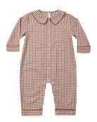 Rylee + Cru Baby Pajama Romper | Holiday Gingham flat lay