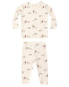 Quincy Mae Baby Bamboo Pajama Set in Forest Friends Flat Lay Sleepwear for Babies