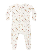 Quincy Mae Baby Bamboo Zip Footie in Toy Chest flat lay 