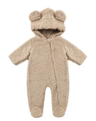 Quincy Mae Baby Bear Jumpsuit in Latte Flat Lay