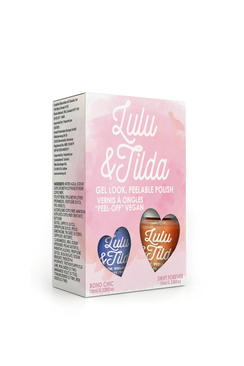 Boho Forever Peelable Nail Polish Set (2-Piece) from the Lula and Tilda collection by Great Pretenders flat lay